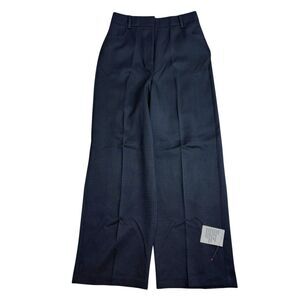 ASOS Women's Dark Blue Wide Leg Trousers High Waist Dress Pants Size 4